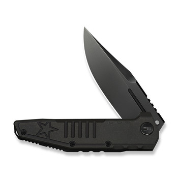 WE Knife Temper Folding Knife Charcoal Gray Titanium Handle M390 Clip Point Plain Edge Polished Gray Finish Limited Edition WE25079-2