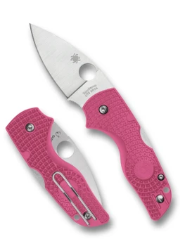 Spyderco Lil' Native Back Lock Folding Knife Lightweight Pink FRN Handle Satin CTS BD1N Blade C230PPN
