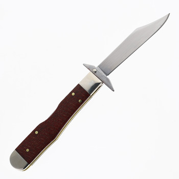 Case Knives Cheetah Cub Slip Joint Folding Knife Dark Red Burlap Micarta Smooth 1095 Carbon Steel Blade 12277