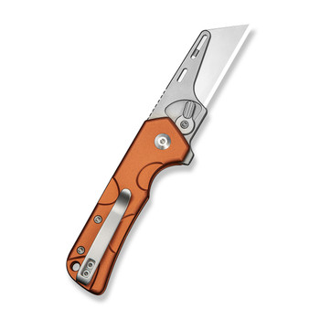(Pre-Order Ships 8/24) CIVIVI Pulsara Folding Utility Knife Orange Aluminum Handle 6Cr13 Plain Edge Stonewash Blade C24041F-3