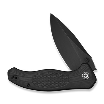 (Pre-Order Ships 8/24) CIVIVI Vyrent Folding Knife Black G10 Handle Nitro-X7 Drop Point Plain Edge Black Stonewash Finish C25037-1