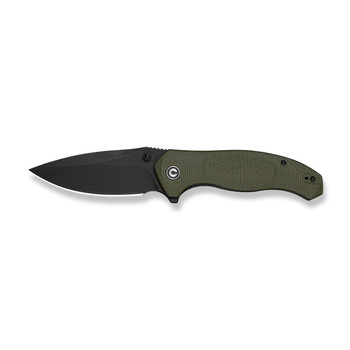 (Pre-Order Ships 8/24) CIVIVI Vyrent Folding Knife Olive Canvas Micarta Handle Nitro-X7 Drop Point Plain Edge Black Stonewash Finish C25037-2