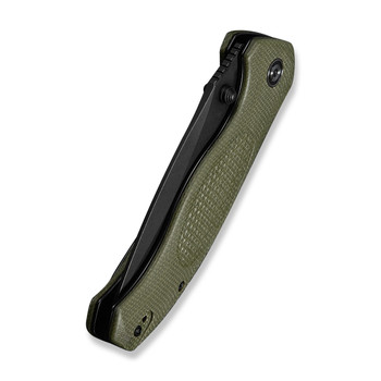 (Pre-Order Ships 8/24) CIVIVI Vyrent Folding Knife Olive Canvas Micarta Handle Nitro-X7 Drop Point Plain Edge Black Stonewash Finish C25037-2