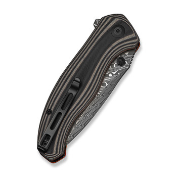 (Pre-Order Ships 8/24) CIVIVI Vyrent Folding Knife Black/Tan/Orange G10 Handle Damascus Drop Point Plain Edge C25037B-DS1