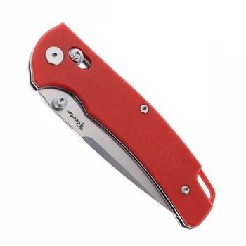 Reate Horizon-X Folding Knife Red Glass FatCarbon Handle Nitro-X7 Tanto Plain Edge Stonewash Finish