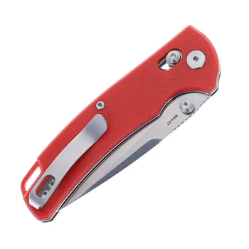 Reate Horizon-X Folding Knife Red Glass FatCarbon Handle Nitro-X7 Tanto Plain Edge Stonewash Finish