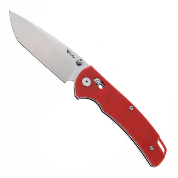 Reate Horizon-X Folding Knife Red Glass FatCarbon Handle Nitro-X7 Tanto Plain Edge Stonewash Finish
