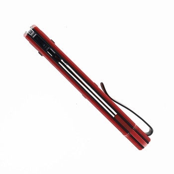 Reate Horizon-X Folding Knife Red Glass FatCarbon Handle Nitro-X7 Drop Point Plain Edge Black PVD Finish