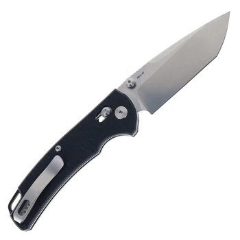 Reate Horizon-X Folding Knife Black Glass FatCarbon Handle Nitro-X7 Tanto Plain Edge Stonewash Finish