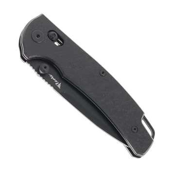 Reate Horizon-X Folding Knife Black Glass FatCarbon Handle Nitro-X7 Drop Point Plain Edge Black PVD Finish