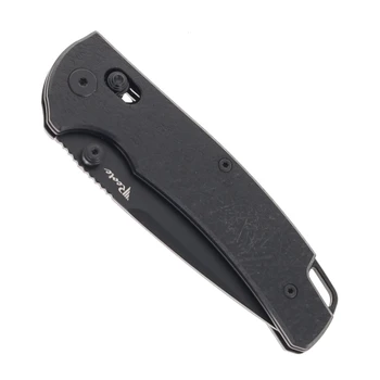 Reate Horizon-X Folding Knife Black Glass FatCarbon Handle Nitro-X7 Tanto Plain Edge Black PVD Finish