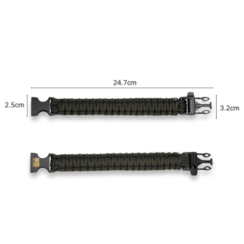 (Free with $29 Civivi, WE, Sencut Purchase) Survival Paracord Bracelet Whistle OD Green