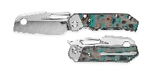 Bestech Nyrrdreki Folding Knife Shipwreck Camo Carbon Titanium Handle M390 Cleaver Plain Edge Machine Satin Finish BT2607C