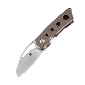 (Open Box) Returned Kansept Goblin Folding Knife Titanium Handle S35N Wharncliffe Plain Edge K2016A6