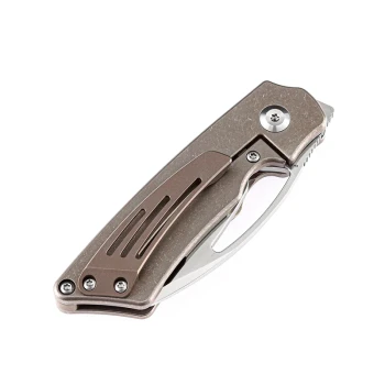 (Open Box) Returned Kansept Goblin Folding Knife Titanium Handle S35N Wharncliffe Plain Edge K2016A6