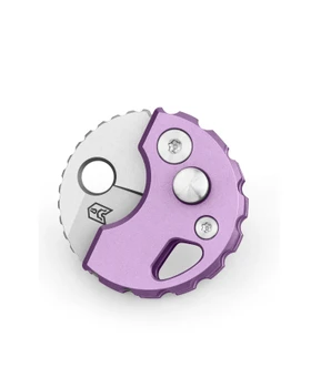 Bestechman Turtle Keychain Folding Knife Purple Titanium Handle 14C28N Sheepsfoot Plain Edge Bead Blast Finish BM20B
