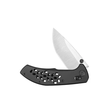 KB Trillium Folding Knife DLC Titanium Handle M390 Plain Edge Belt Satin Finish KB326C