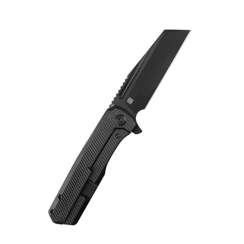 KB Nexus Folding Knife DLC Titanium Handle M390 Plain Edge DLC Belt Satin Finish KB442C