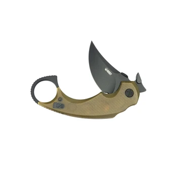 Kubey Jaw Pikal Folding Knife Ultem Handle 14C28N Plain Edge Blackwash Finish KU440E