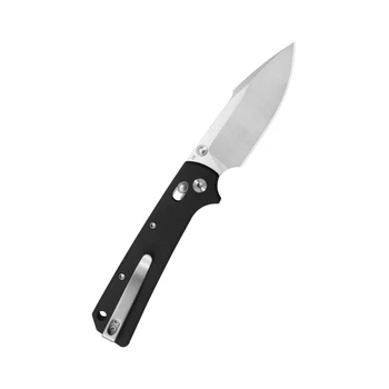 Kubey Vector Crossbar Lock Folding Knife Black G10 Handle D2 Drop Point Plain Edge Satin Finish KU506A