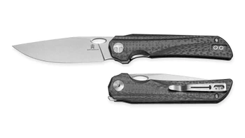 Bestechman Smuga Folding Knife Black G10 Handle AEB-L Plain Edge Stonewash Finish BMK22A