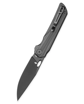 Bestechman Smuga Folding Knife Black G10 Handle AEB-L Plain Edge Black PVD Finish BMK22E