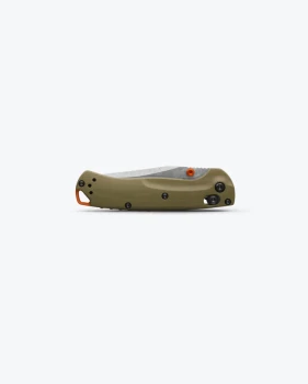 Benchmade Mini Taggedout Axis Lock Folding Knife OD Green G10 Handle S45VN Stonewash Clip Point Blade 15534