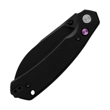 M Miguron Hovor Folding Knife Black G10 Handle 19C27 Shilin Cutter Plain Edge Black PVD Finish MGR828GB