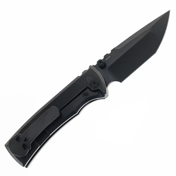 Chaves Redencion Street Integral Magnetic Scale Folding Knife Black PVD Titanium Handle Black PVD M390 Tanto Blade