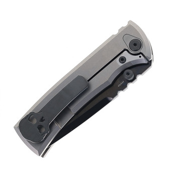 Chaves Redencion Street Integral Magnetic Scale Folding Knife Bright Stonewashed Titanium Handle Black PVD M390 Tanto Blade