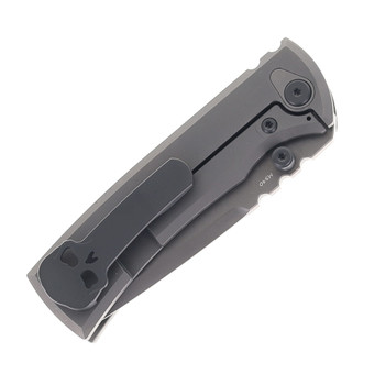Chaves Redencion Street Integral Magnetic Scale Folding Knife Grey PVD Titanium Handle Grey PVD M390 Tanto Blade