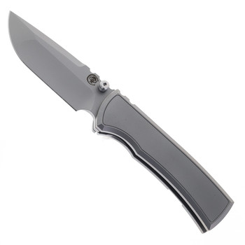 Chaves Redencion Street Integral Magnetic Scale Folding Knife Stonewashed Titanium Handle Stonewashed M390 Drop Point Blade