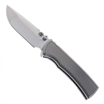 Chaves Redencion Street Integral Magnetic Scale Folding Knife Stonewashed Titanium Handle Hand Belt Satin M390 Drop Point Blade