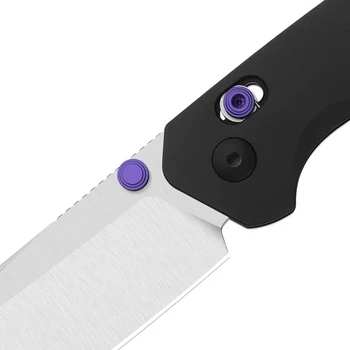 Kizer Madrac CL AirTi Folding Knife Black Aluminum Handle M390 Sheepsfoot Plain Edge Satin Finish K3693ACS1