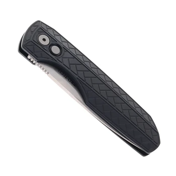 (Off Centered) Open Box/Returned Pro-Tech Vero Synapse 2 Automatic Knife Black Herringbone Aluminum Stonewashed MagnaMax VERO2105-MM