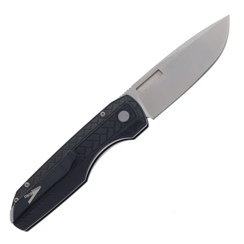 (Off Centered) Open Box/Returned Pro-Tech Vero Synapse 2 Automatic Knife Black Herringbone Aluminum Stonewashed MagnaMax VERO2105-MM
