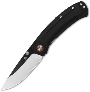 (Marks on Blade) Open Box/Returned QSP Copperhead Linerlock Knife Black G10 Handle Plain Edge Cermaic Ball Bearings QS109-B