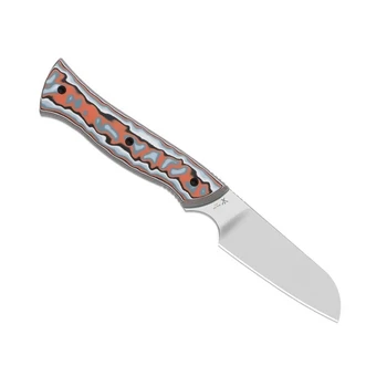 Kizer Whip Tail Fixed Blade Knife Color Vortex Micarta/GID G10 Handle AEB-L Sheepsfoot Plain Edge Satin Finish 1131A2