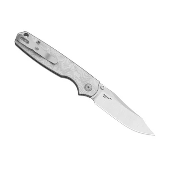 Kizer Pokiman BLL Folding Knife Silver Aluminum Foil/G10 Handle AEB-L Clip Point Plain Edge Satin Finish V3789BCA1