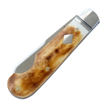 RoseCraft Elk River Easy Open Jack Slip Joint Folding Knife Toasted White Bone Handle 14C28N Lambsfoot Blade RCT027-TWB