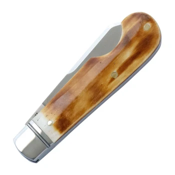 RoseCraft Elk River Easy Open Jack Slip Joint Folding Knife Toasted White Bone Handle 14C28N Lambsfoot Blade RCT027-TWB