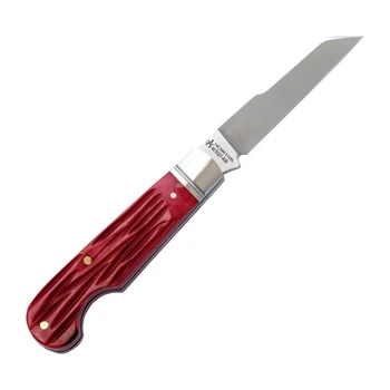 RoseCraft Elk River Easy Open Jack Slip Joint Folding Knife Red Jigged Bone Handle 14C28N Lambsfoot Blade RCT027-RJB