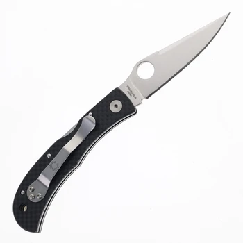 Spyderco Jess Horn Back Lock Folding Knife Carbon Fiber CPM Cru-Wear Exclusive C38CFP