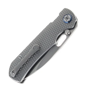 (Bent Clip) Open Box/Returned Kunwu Verta Excalibur Folding Knife Textured Titanium Handle Satin Elmax Blade B709-T1A