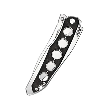 ArtisanCutlery Sudden Folding Knife Black Carbon Fiber Handle S35VN Drop Point Plain Edge Stonewash Finish 1890G-CF