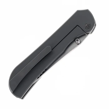 Piratech Saga Folding Knife Bead Blast Titanium/Shredded Carbon Fiber Handle  S90V Plain Edge Satin Finish S01CF01