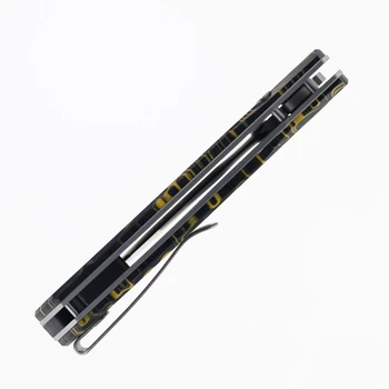 Remette Rhino Folding Knife Black/Yellow G10 Handle 14C28N Plain Edge Ceramic Sandblast Finish RNGC6