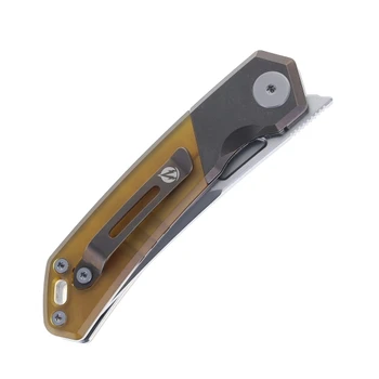 Meteor Knives Kazan Front Flipper Folding Knife PEI Handle 10Cr15CoMoV Stonewash Blade LX09D