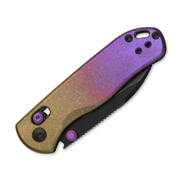 (Open Box) WMK Halloween Kizer Drop Bear 2 Folding Knife Crystalized Titanium Handle Nitro-V Black Blade V3619.2KDE1