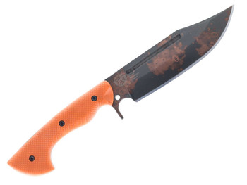 Work Tuff Gear PWB-7C Fixed Blade SK85 Copper Washed Blade Hunter Orange G10 Handle with Black Liner